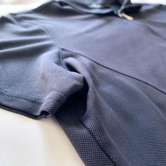 VUARNET SPORT WOMEN'S NAVY NYLON TACTEL QUARTER ZIP POLO T-SHIRT - XL - Picture 7 of 9